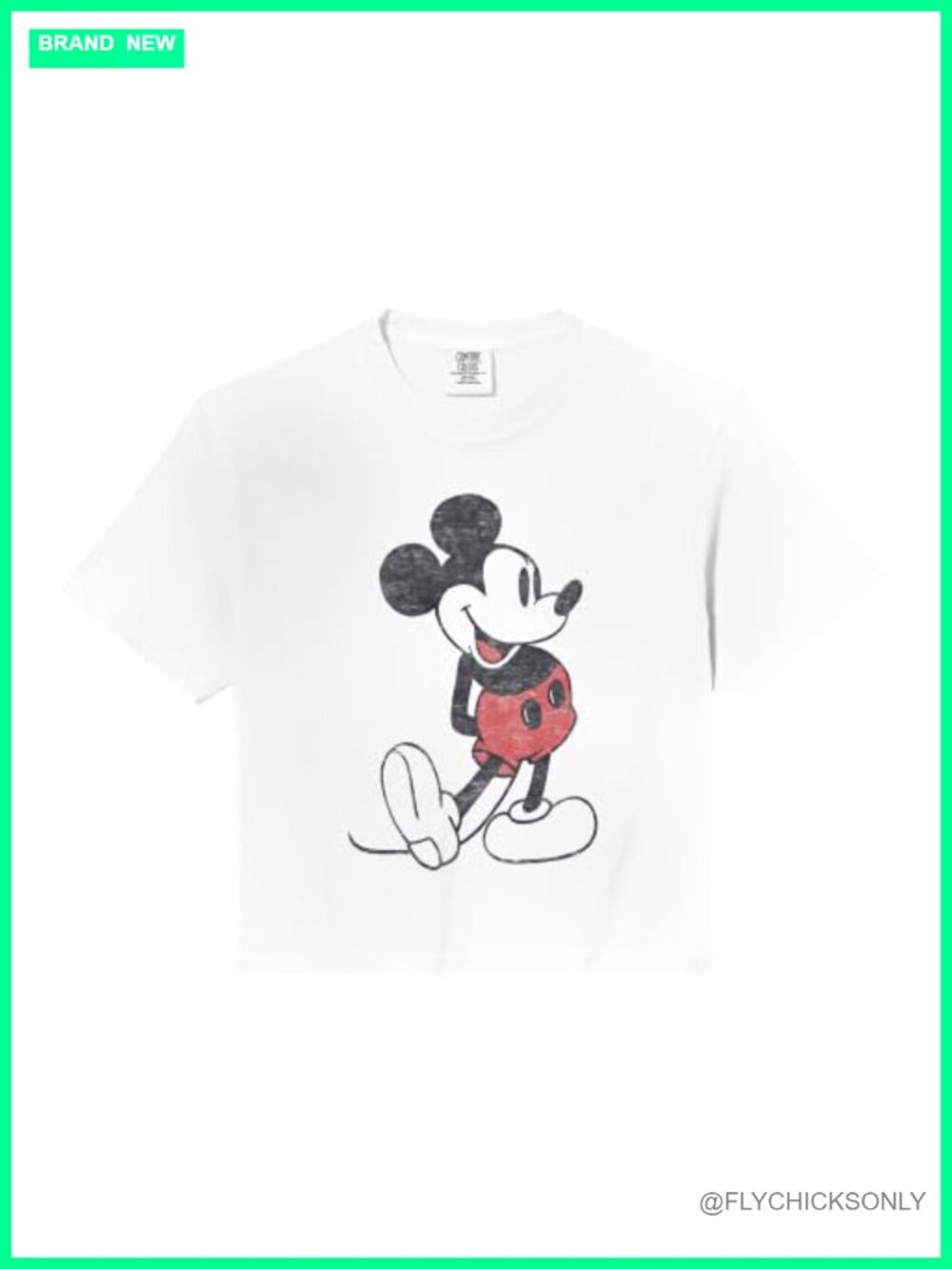 Disney Mickey Mouse Crop Top Comfort Colors Boxy Fit Crew Neck Tee
